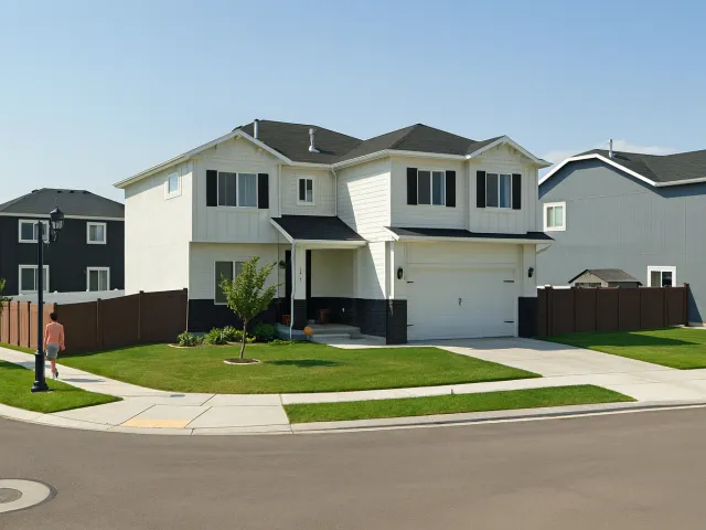 Residential homes on a suburban street